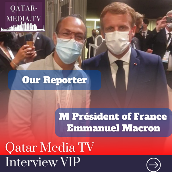 Qatar media tv Emmanuel Macron.