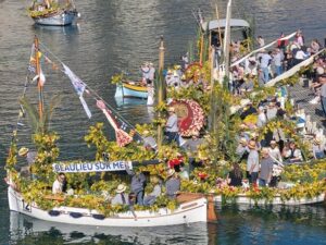 The celebrated Battle of Flowers in Villefranche-sur-Mer
